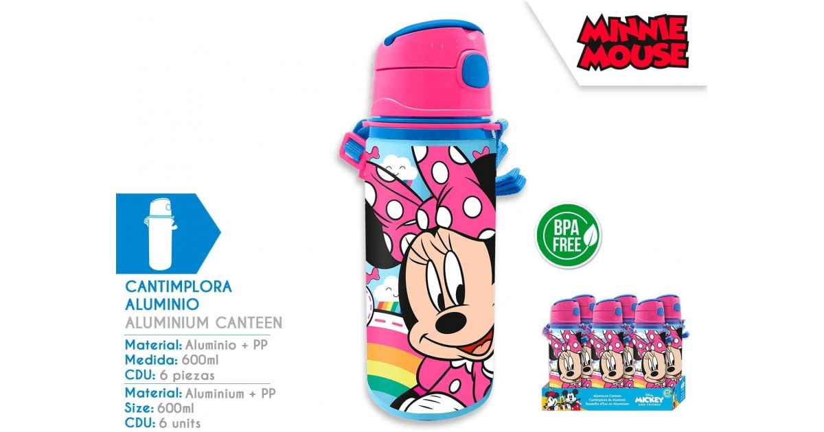 Borraccia Minnie in alluminio 600 ml