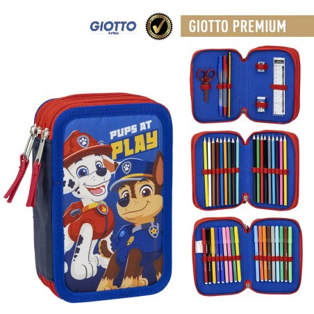 paw patrol astuccio tre zip scuola completo giotto