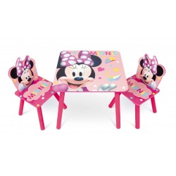 TAVOLO MINNIE IN LEGNO CON 2 SEDIE