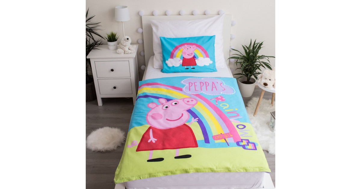 Peppa pig Set Letto Singolo Copripiumino