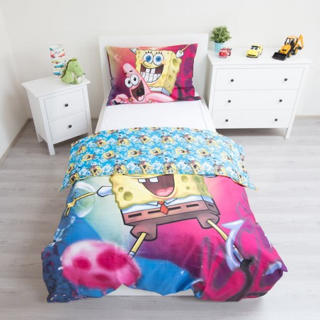 Spongebob Set Letto Singolo Copripiumino