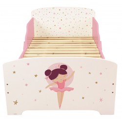 Lettino bambina ballerina con doghe in legno