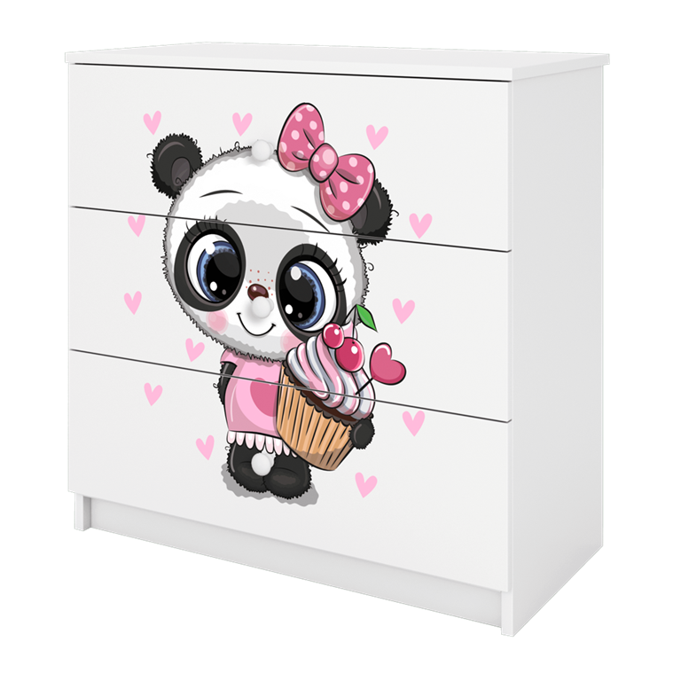 Cassettiera per bambini babydreams white panda