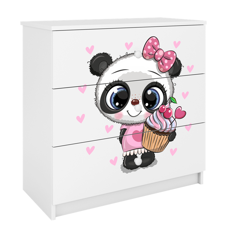 Cassettiera per bambini babydreams white panda