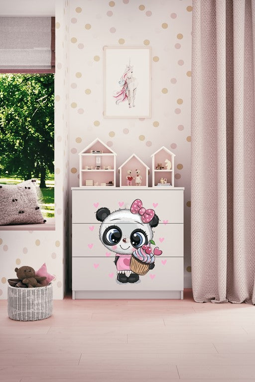 Cassettiera per bambini babydreams white panda