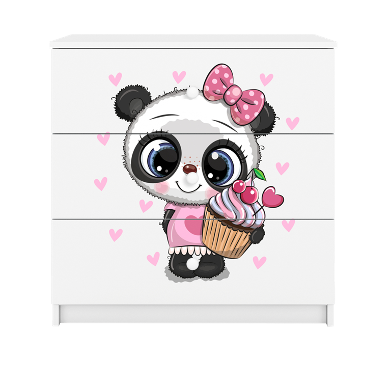 Cassettiera per bambini babydreams white panda