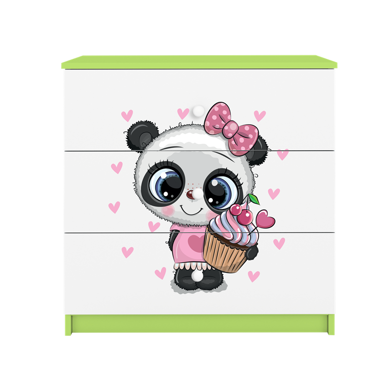 Cassettiera per bambini babydreams green panda