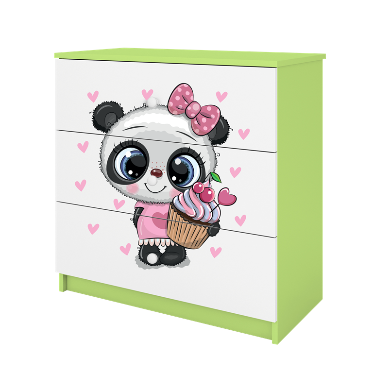 Cassettiera per bambini babydreams green panda