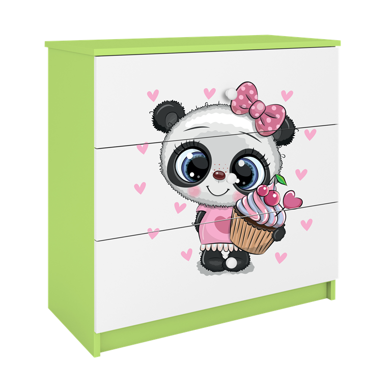 Cassettiera per bambini babydreams green panda