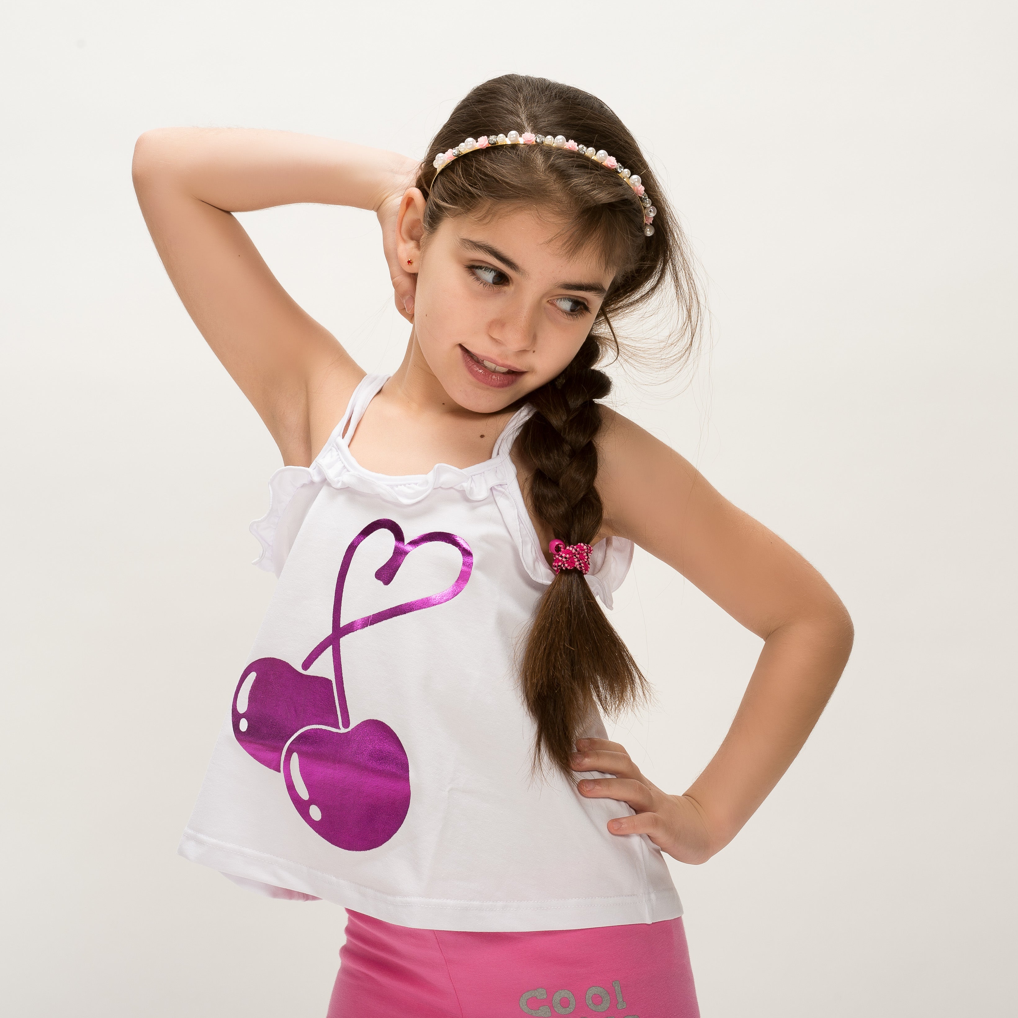 020/CIL CANOTTA BIELASTICO DELUXE CON ACCESSORI STAMPA CILIEGIA MAILER 3-4-5-6-8-10 ANNI