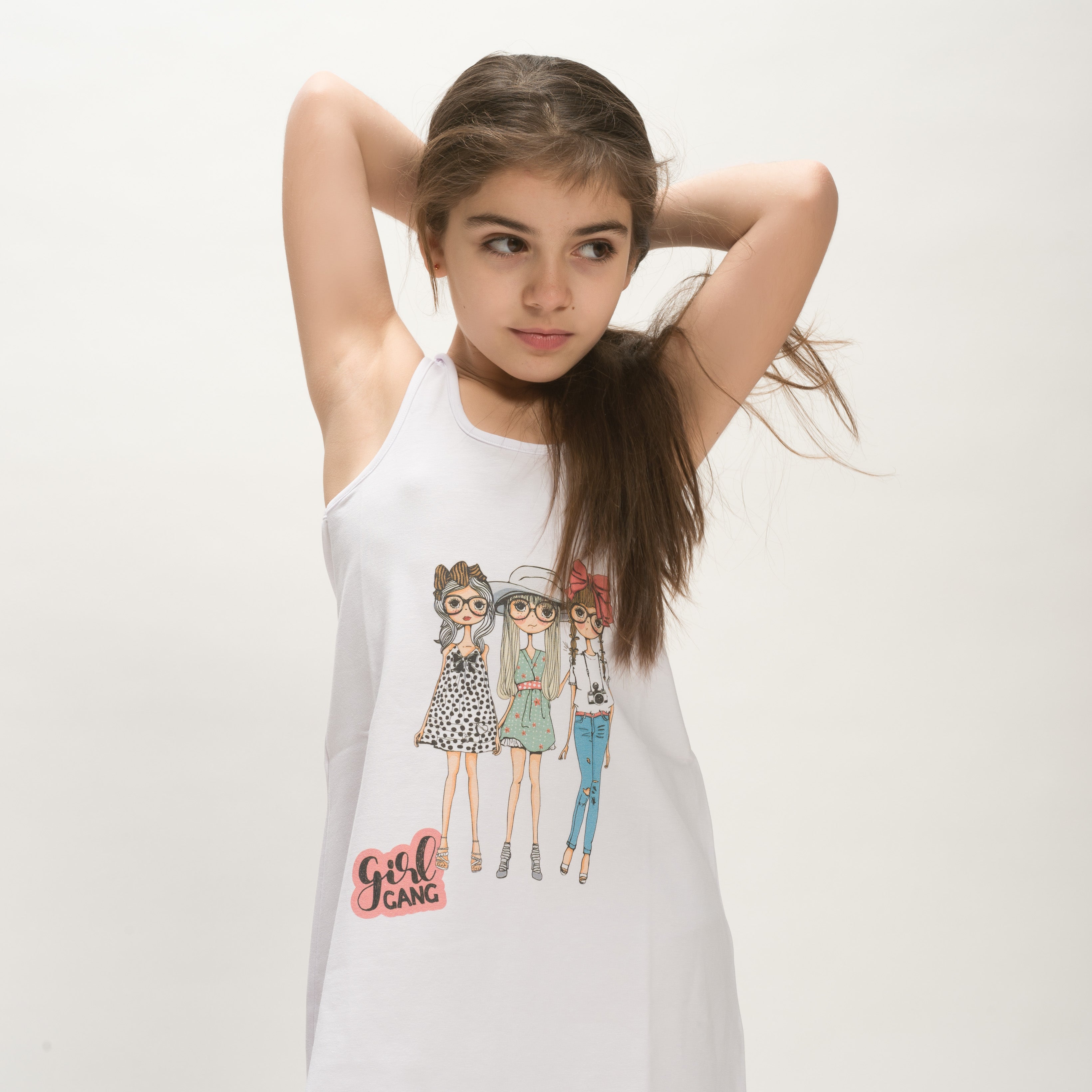 023/RAG VESTITINO STAMPA DIGITALE GIRL GANG  IN BIELASTICO TAGLIE:3-4-5-6-8-10
