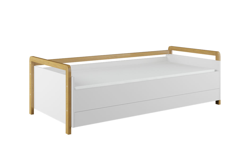 Divano Letto Victor Bianco con Cassetto e Materasso 180x80