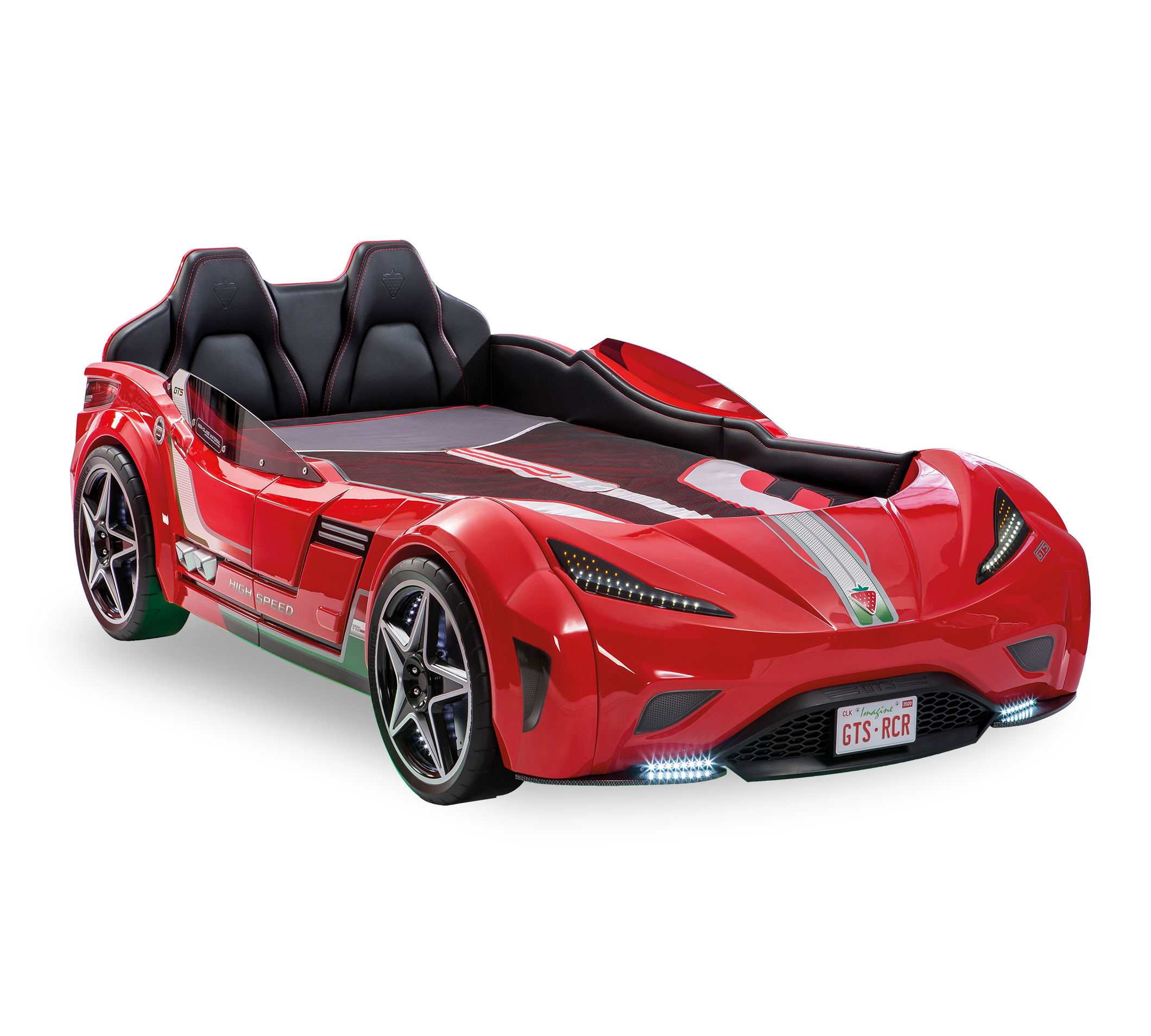 Letto a forma di Auto Sportiva Materasso omaggio con luci a led ed effetti sonori