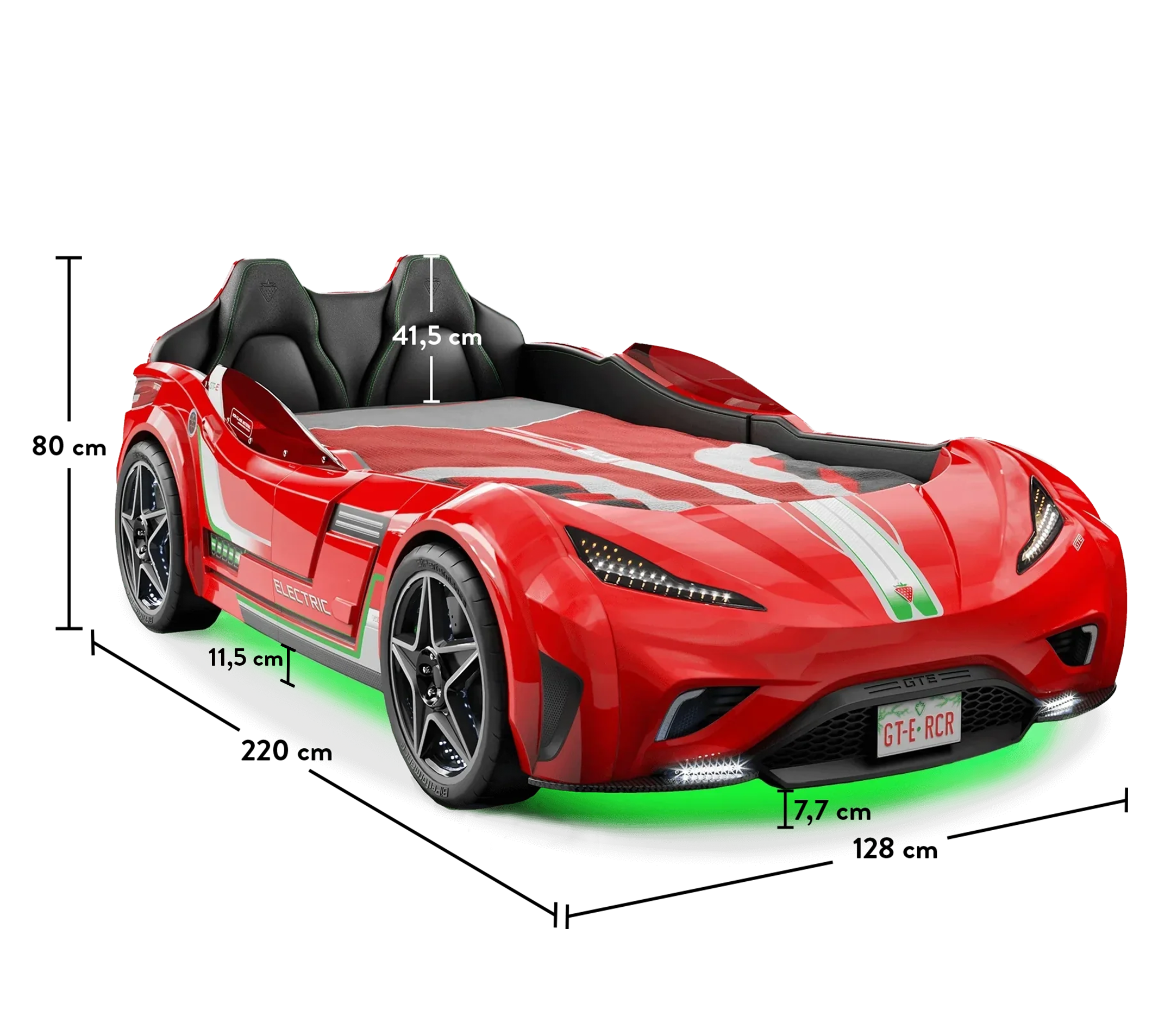 Letto a forma di Auto Sportiva Materasso omaggio con luci a led ed effetti sonori