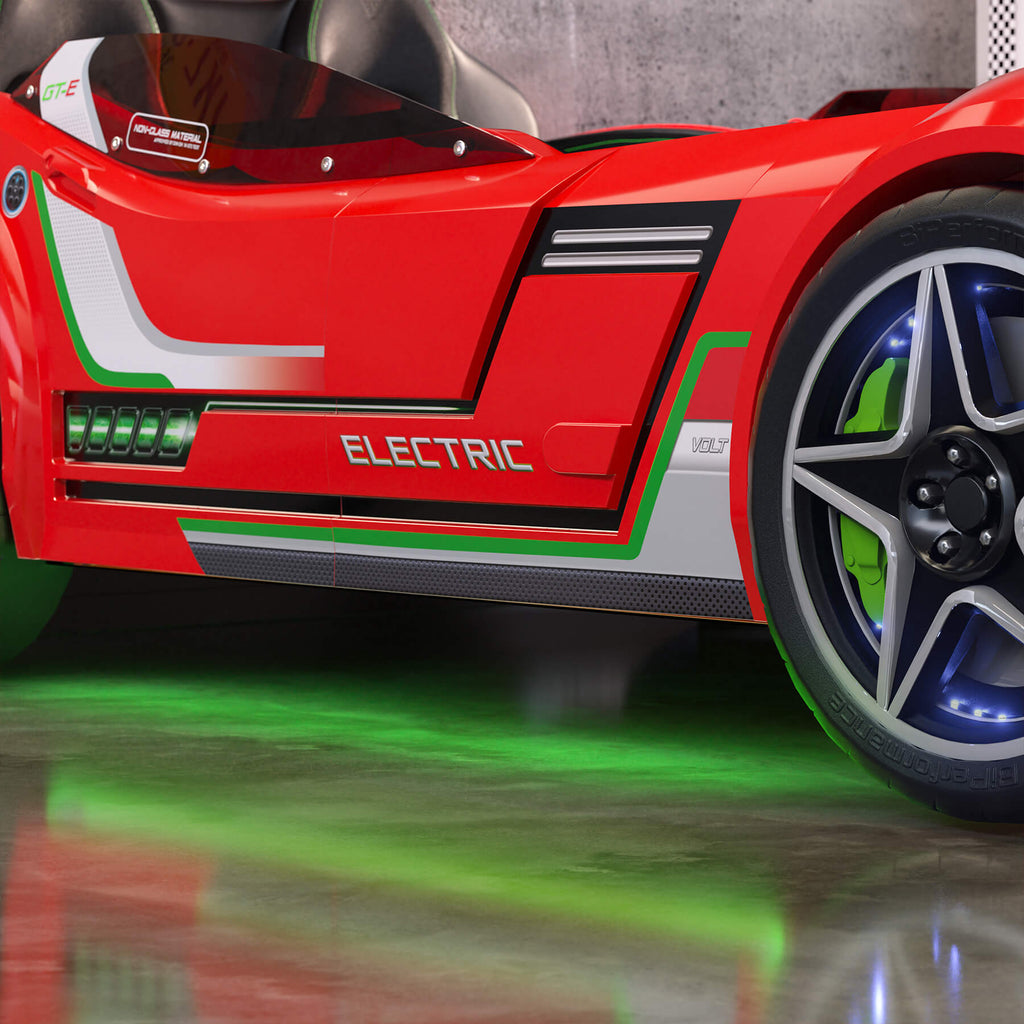 Letto a forma di Auto Sportiva
con luci a led ed effetti sonori con materasso