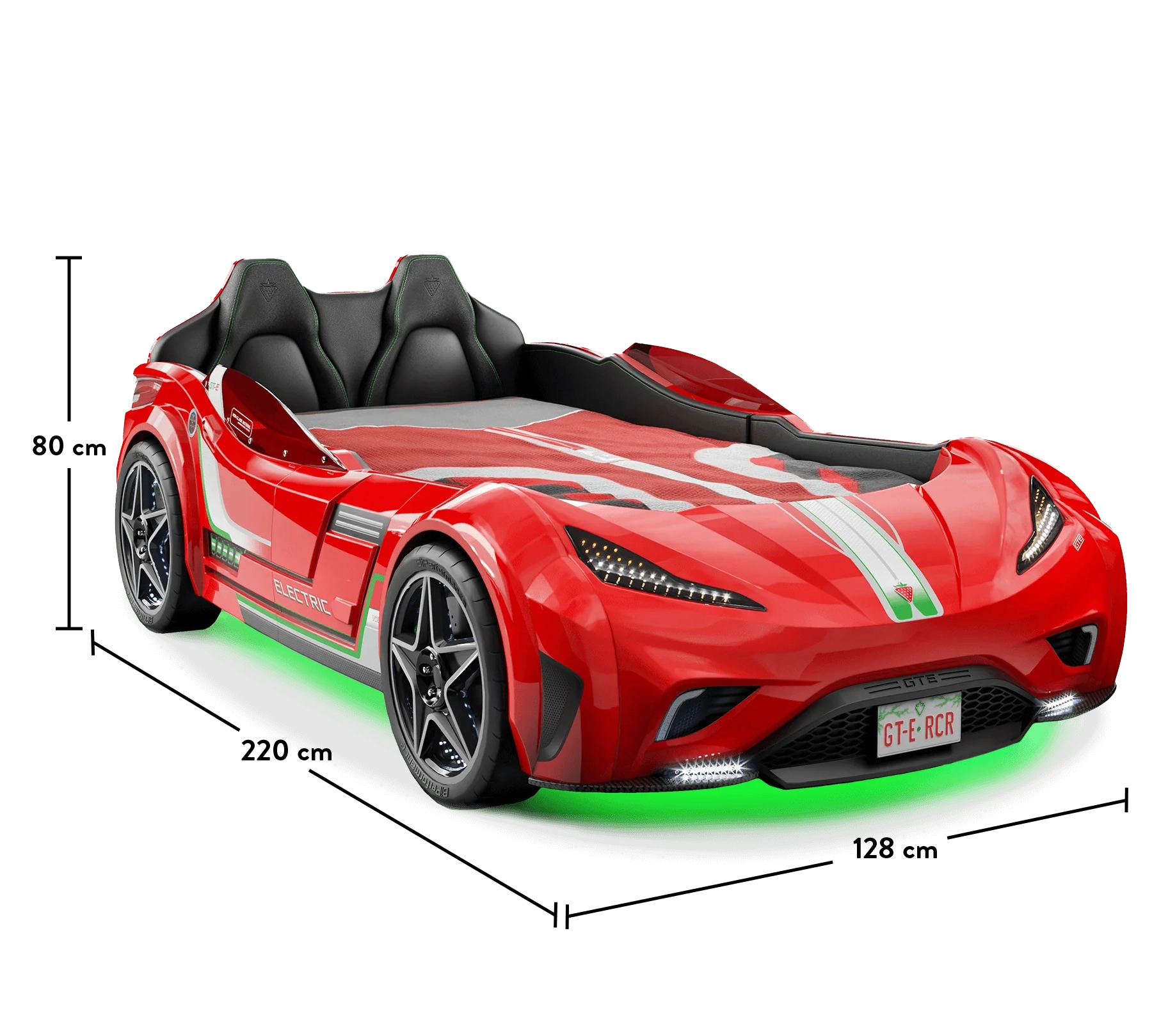 Letto a forma di Auto Sportiva
con luci a led ed effetti sonori con materasso