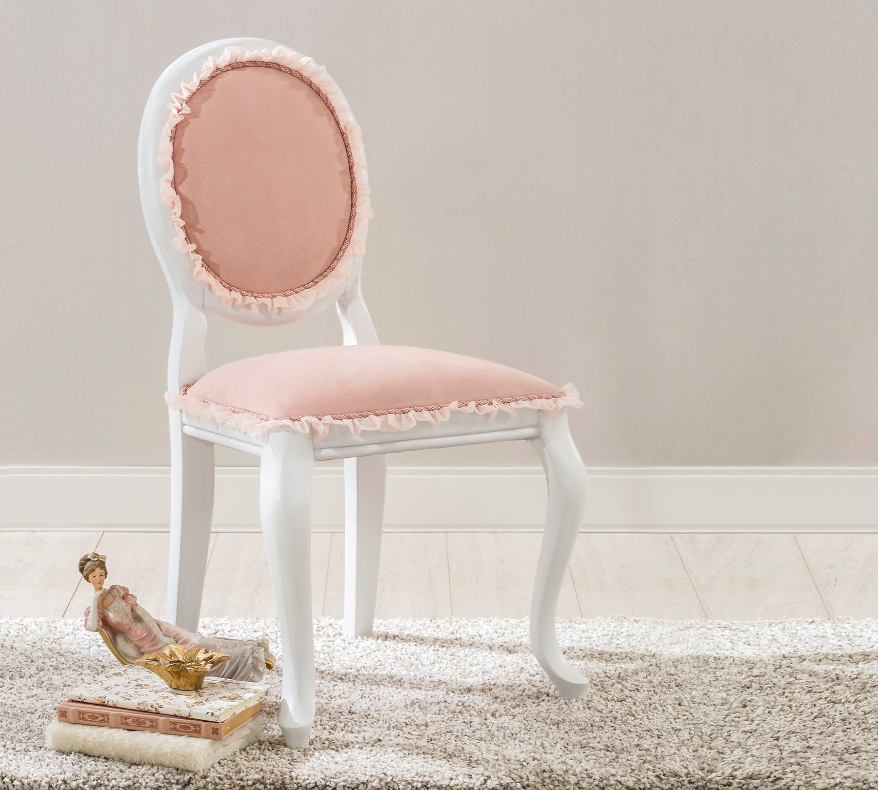Sedia Dream Salmone in Legno di Faggio per Bambini e Ragazzi - Design Elegante e Comfort