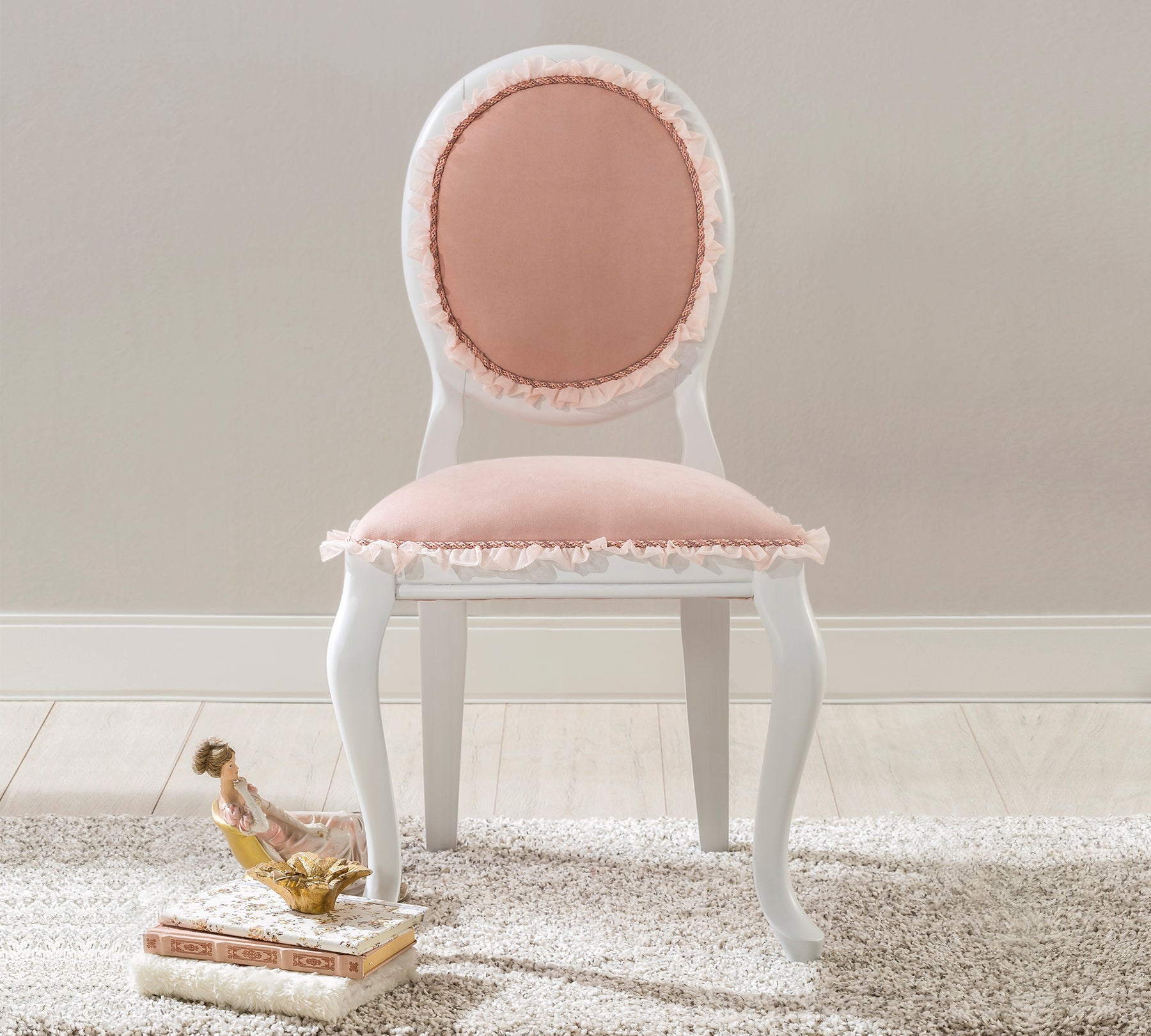 Sedia Dream Salmone in Legno di Faggio per Bambini e Ragazzi - Design Elegante e Comfort