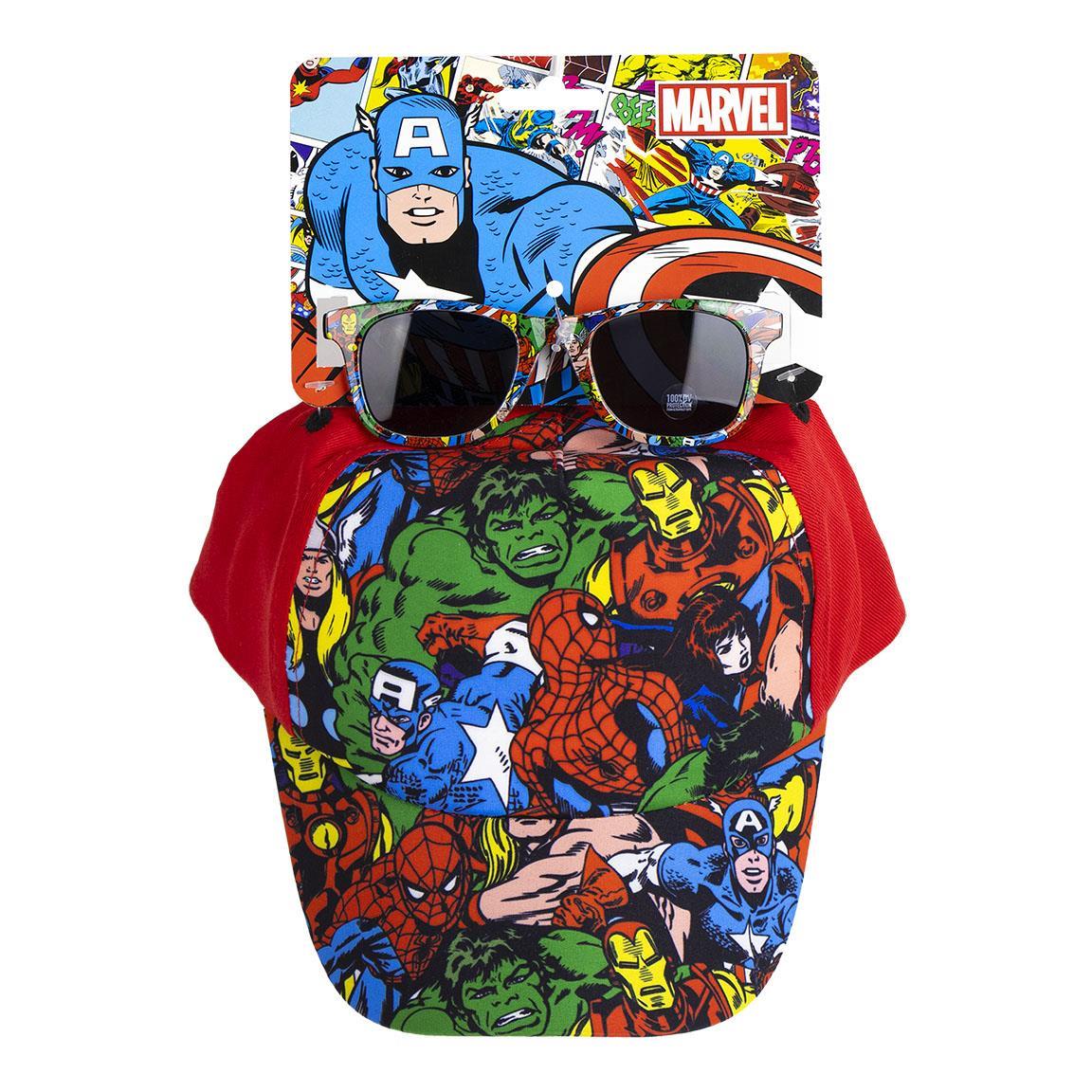 Avengers marvel set cappello regolabile con occhiali deluxe