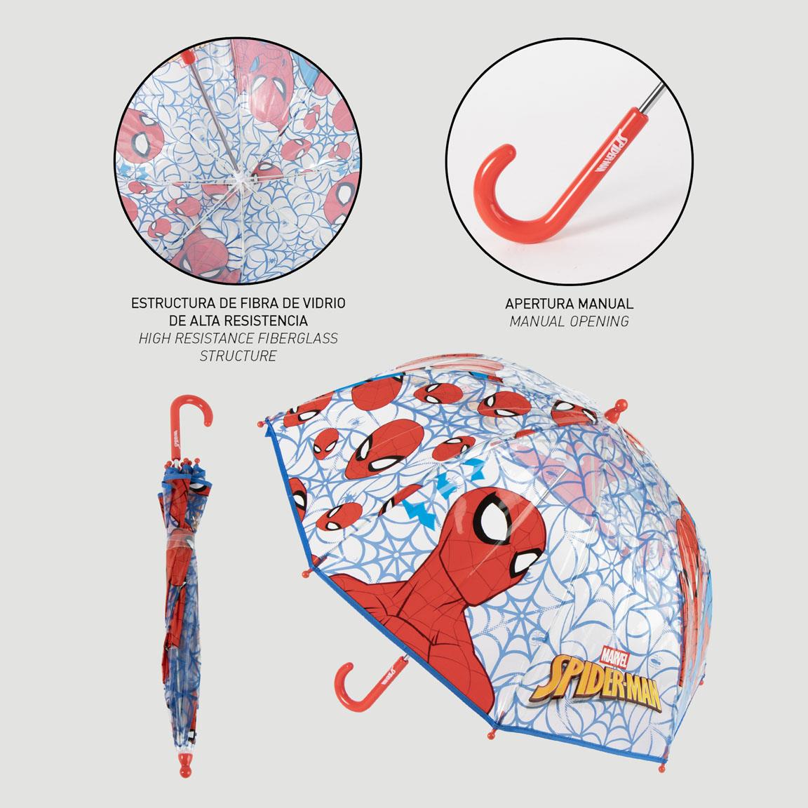 Ombrello Spiderman 45cm deluxe trasparente automatico