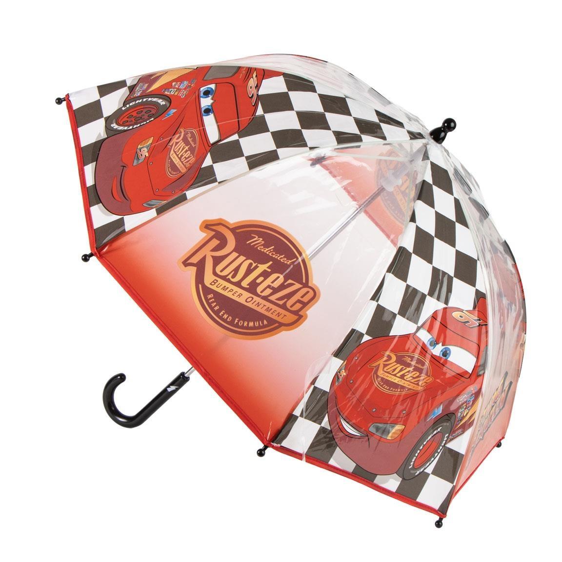 Ombrello Bambino Disney Cars Saetta McQueen | 45cm Deluxe Trasparente Manuale | Stampa Tutti i Pannelli | CAR3247