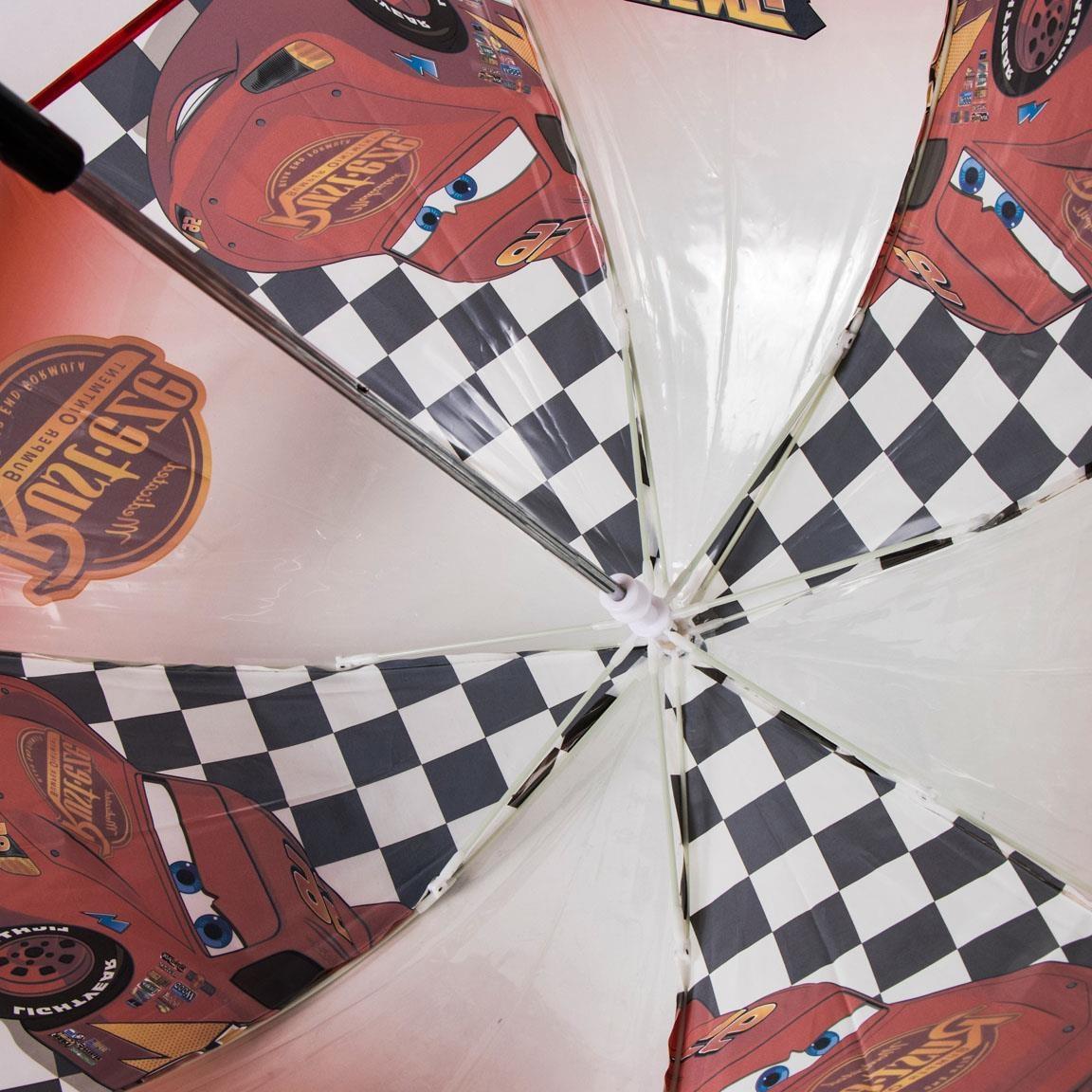 Ombrello Bambino Disney Cars Saetta McQueen | 45cm Deluxe Trasparente Manuale | Stampa Tutti i Pannelli | CAR3247