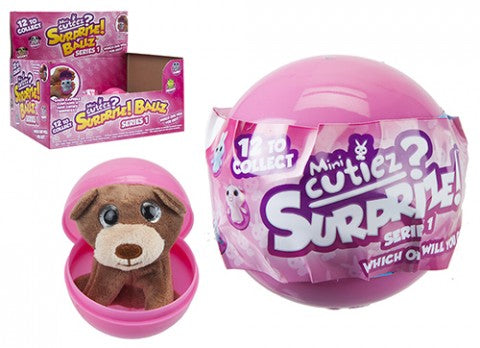 453095 BALL SURPRISE PELUCHE 8 CM CON OCCHI CUTIES ASSORTITI IN EXPO DA 24 PZ