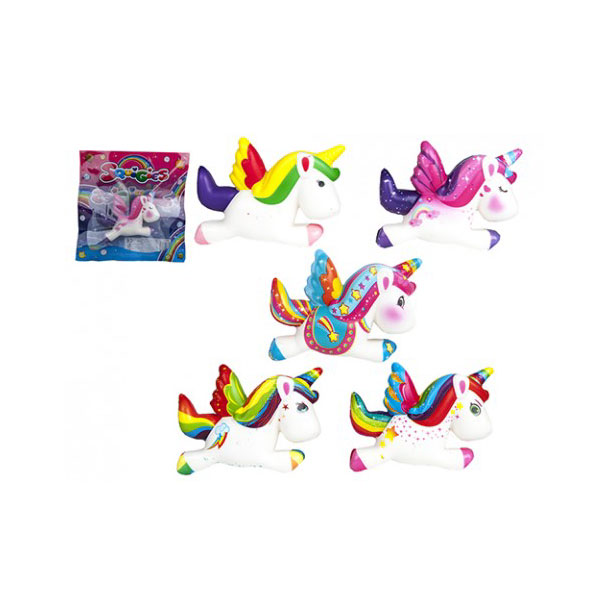 543136 SQUISHY UNICORN BALL 9 CM CON PERLINE 4 COLORI ASSORTITI EXPO DA 12 PZ