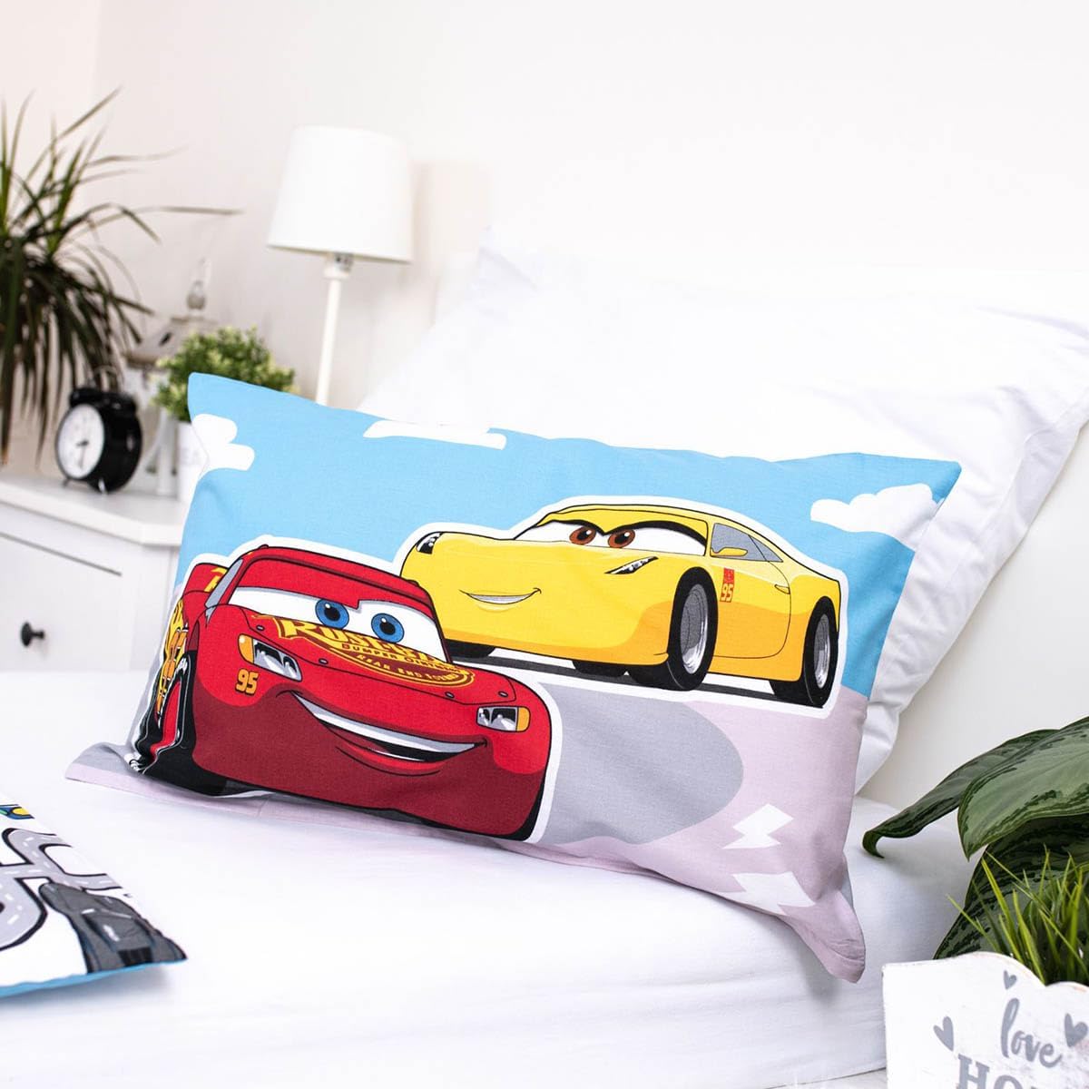 Set Letto Singolo Cars Disney - Copripiumino 100x135cm + Federa 40x60cm - 100% Cotone