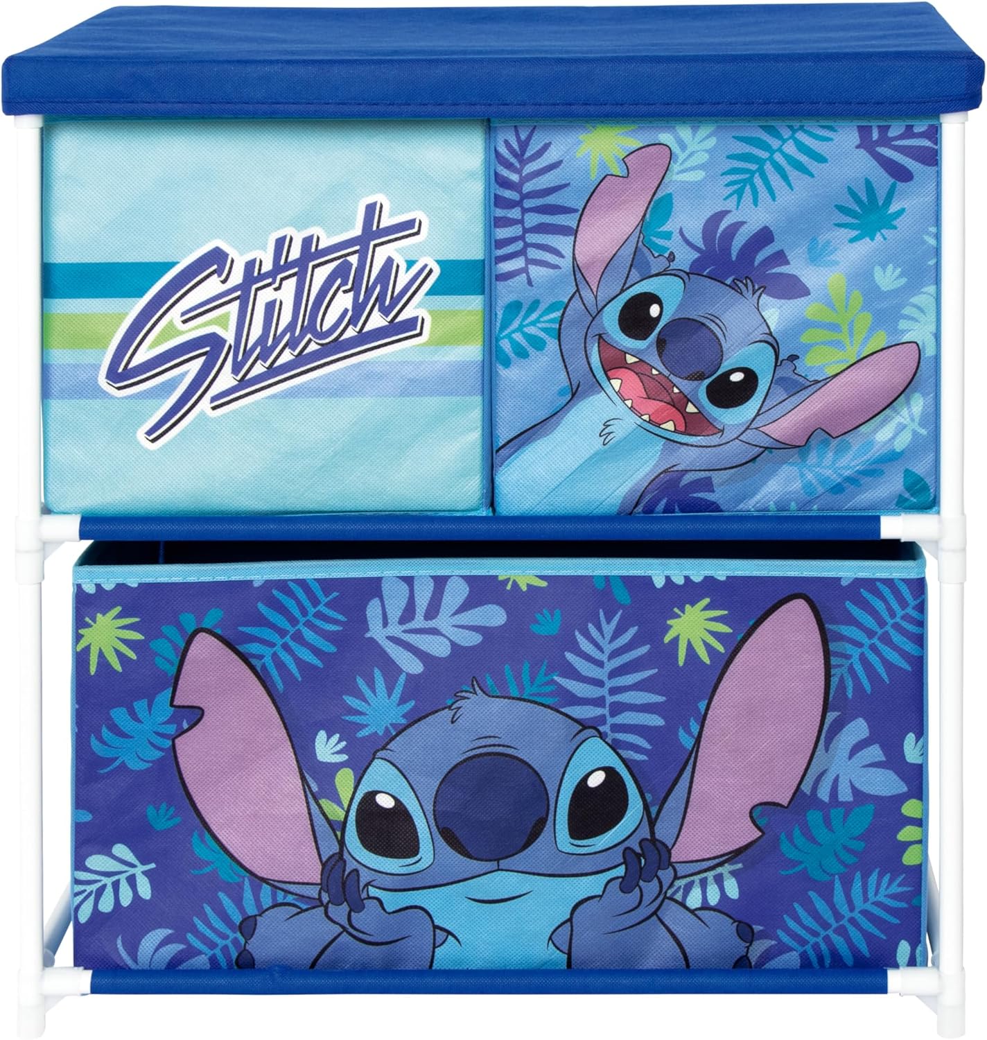 SCAFFALE CON 3 CONTENITORI IN TESSUTO DA 53X30X60CM DI LILO & STITCH