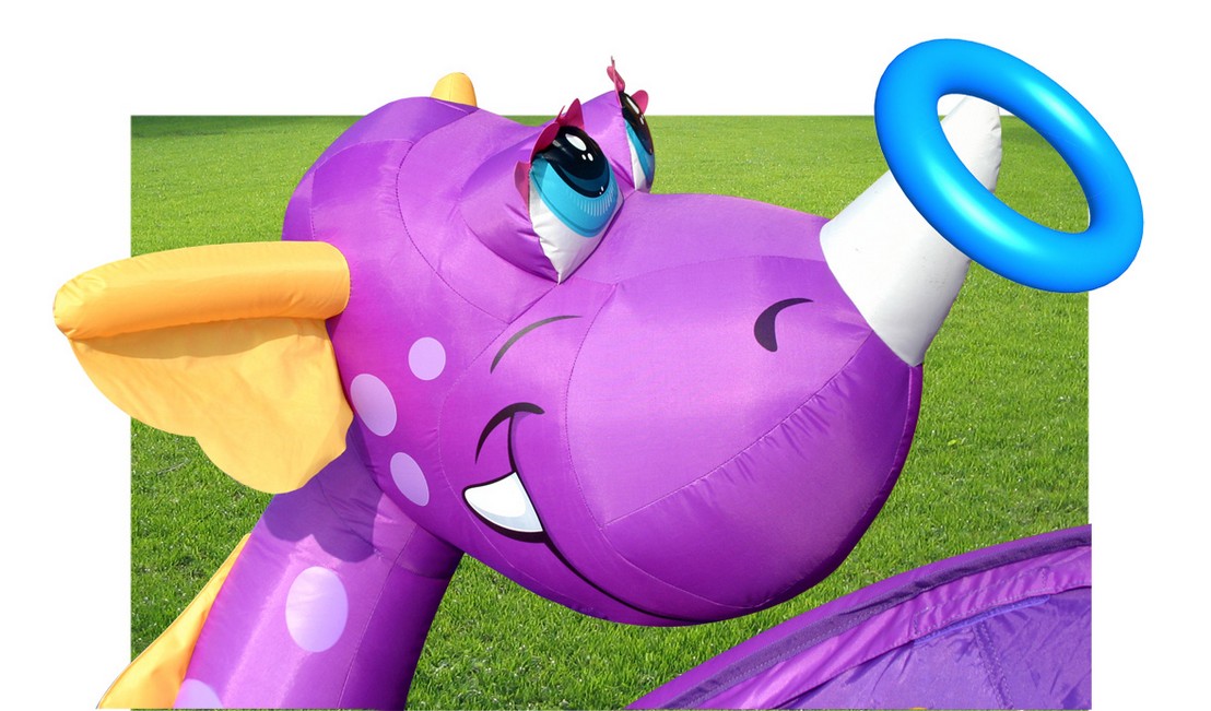 9022 Gonfiabile DRAGHETTO fun è Il Castello Che Non deluderà i Tuoi Bimbi Grazie alle Sue Multi attività: dallo Scivolo con Tunnel, alla Vasca con 30 Palline, al salterello, canestro tiro a Segno!