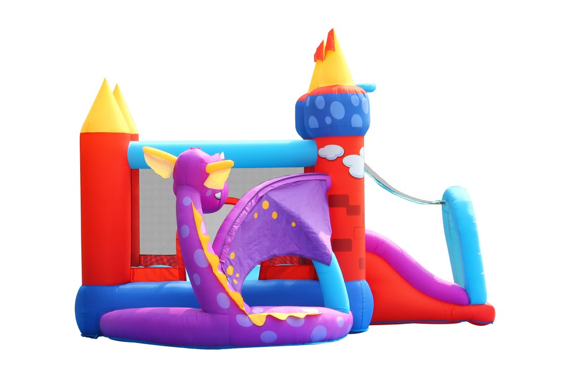 9022 Gonfiabile DRAGHETTO fun è Il Castello Che Non deluderà i Tuoi Bimbi Grazie alle Sue Multi attività: dallo Scivolo con Tunnel, alla Vasca con 30 Palline, al salterello, canestro tiro a Segno!