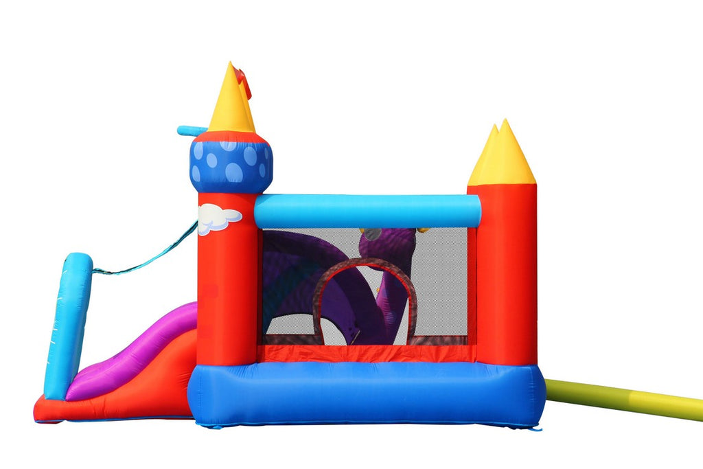 9022 Gonfiabile DRAGHETTO fun è Il Castello Che Non deluderà i Tuoi Bimbi Grazie alle Sue Multi attività: dallo Scivolo con Tunnel, alla Vasca con 30 Palline, al salterello, canestro tiro a Segno!