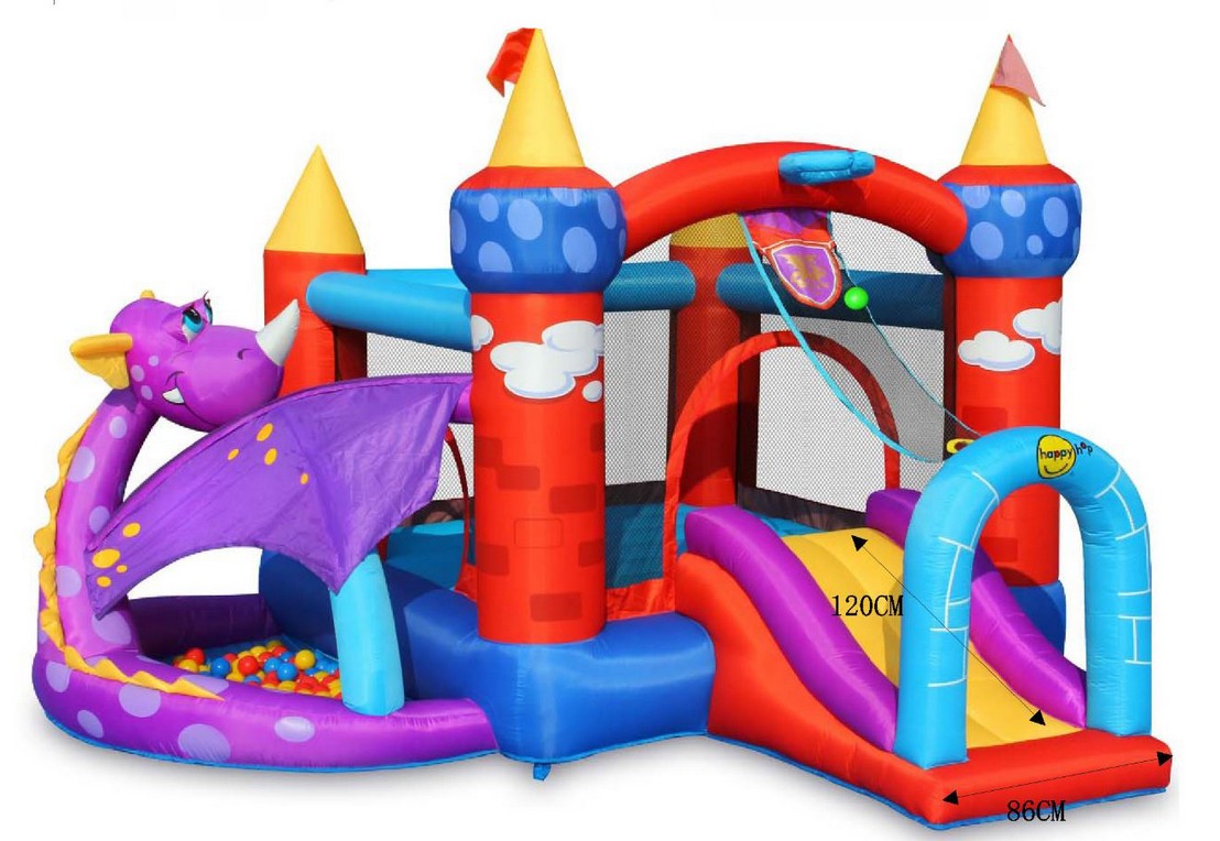 9022 Gonfiabile DRAGHETTO fun è Il Castello Che Non deluderà i Tuoi Bimbi Grazie alle Sue Multi attività: dallo Scivolo con Tunnel, alla Vasca con 30 Palline, al salterello, canestro tiro a Segno!