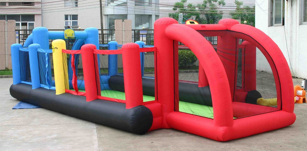 9072 Campo di Calcio Gonfiabile, 800 x 330 x 180 cm
Un vero campetto da calcio, pallavolo e basket con reti di protezione, porte, una rete volley, canestri e due entrate laterali. Ottimo per due squadre da 5 bambini (10 in totale