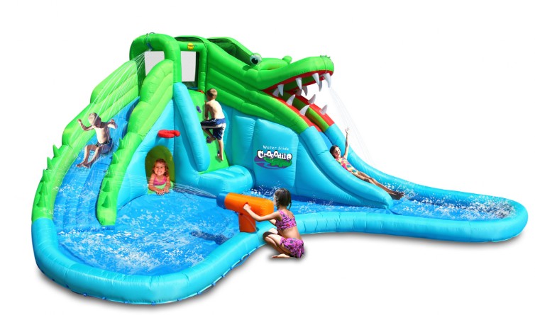 Gonfiabile Coccodrillo con Piscina e 2 Scivoli 570x515x240cm | Top2Trade | 9517