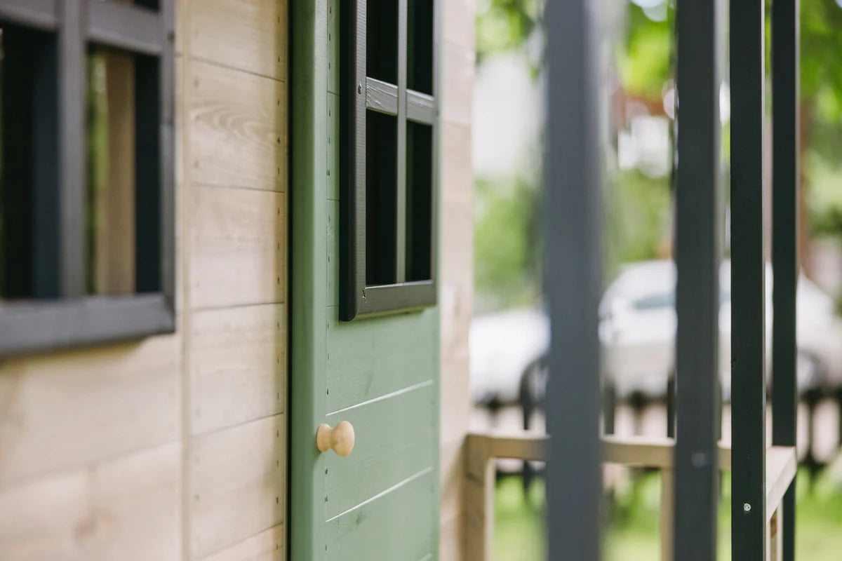 Casetta in legno da Giardino Modulare Summer Adventure House certificata con scivolo e scaletta