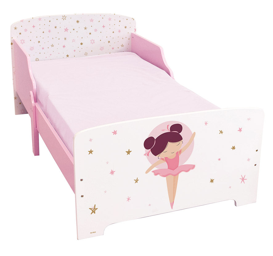 Lettino bambina ballerina con doghe in legno 140x70 cm