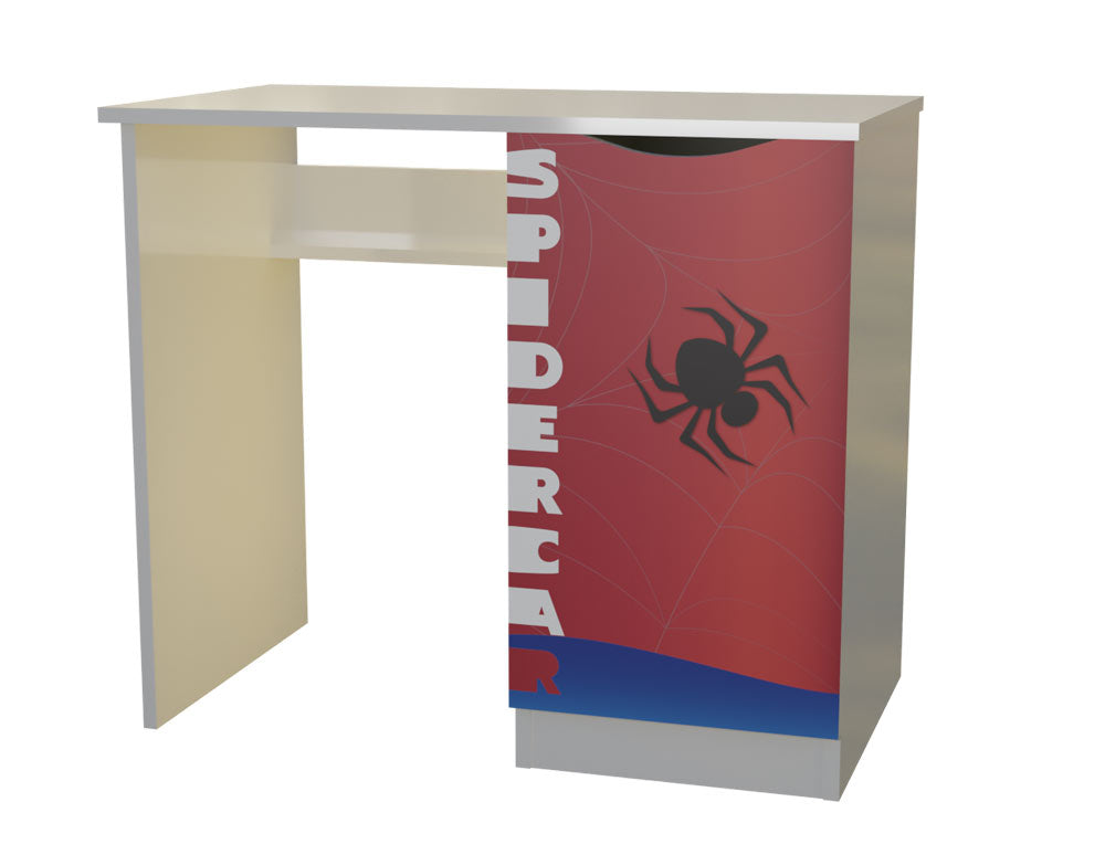 TPCAMSPID Cameretta completa Spider-hero 5 pezzi | Letto 160x80cm + Baule + Libreria + Mensola + Scrivania