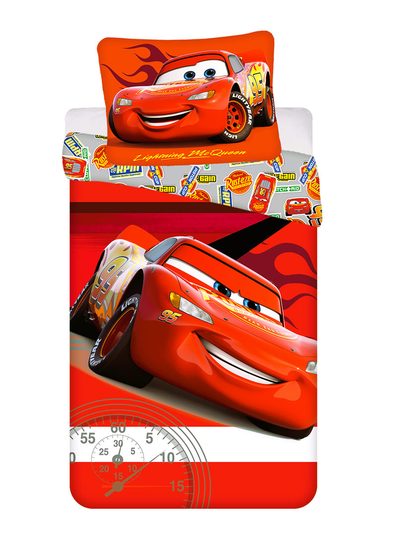 Set Letto Singolo Cars Disney Saetta McQueen - Copripiumino e Federa 100% Cotone