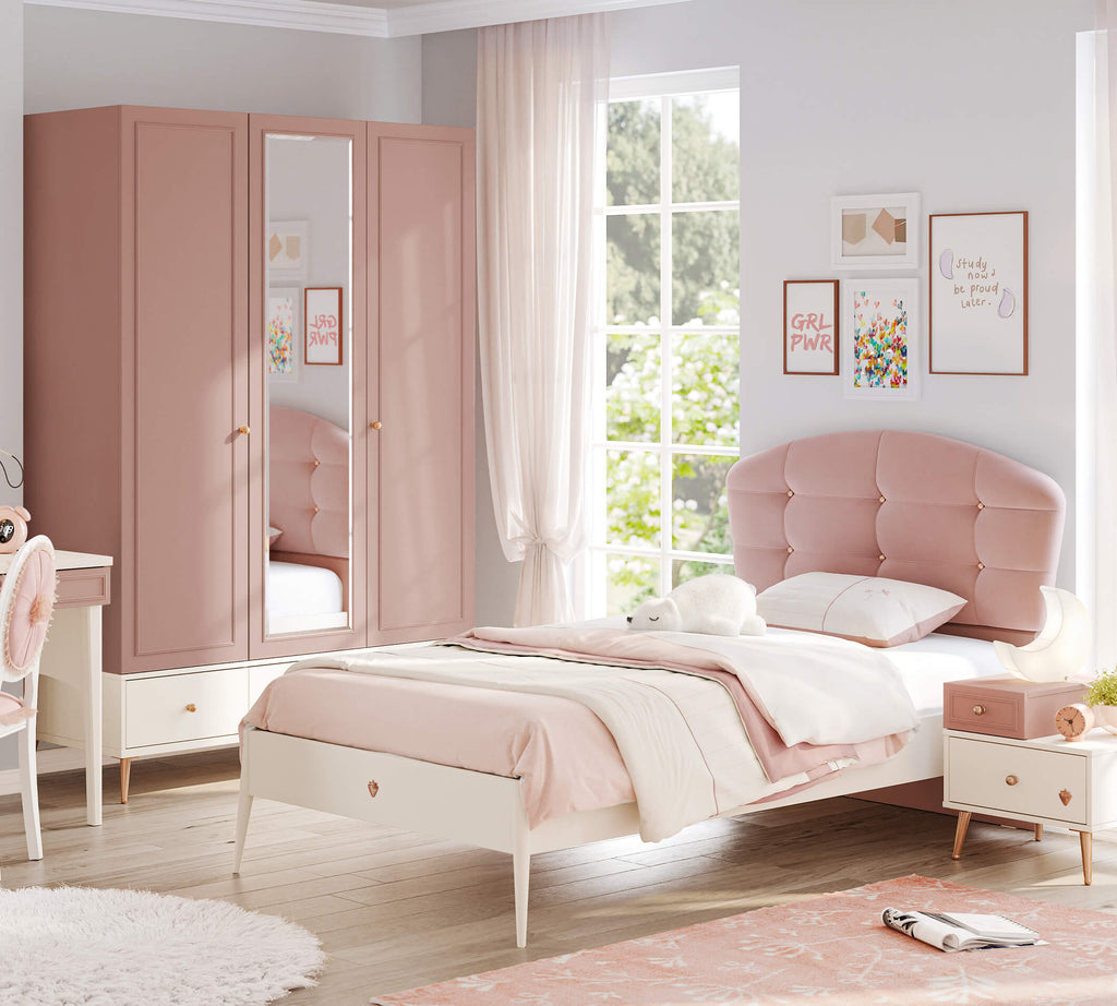 Letto Elegance 120x200 cm con testiera deluxe ragazza bambina alta qualità
