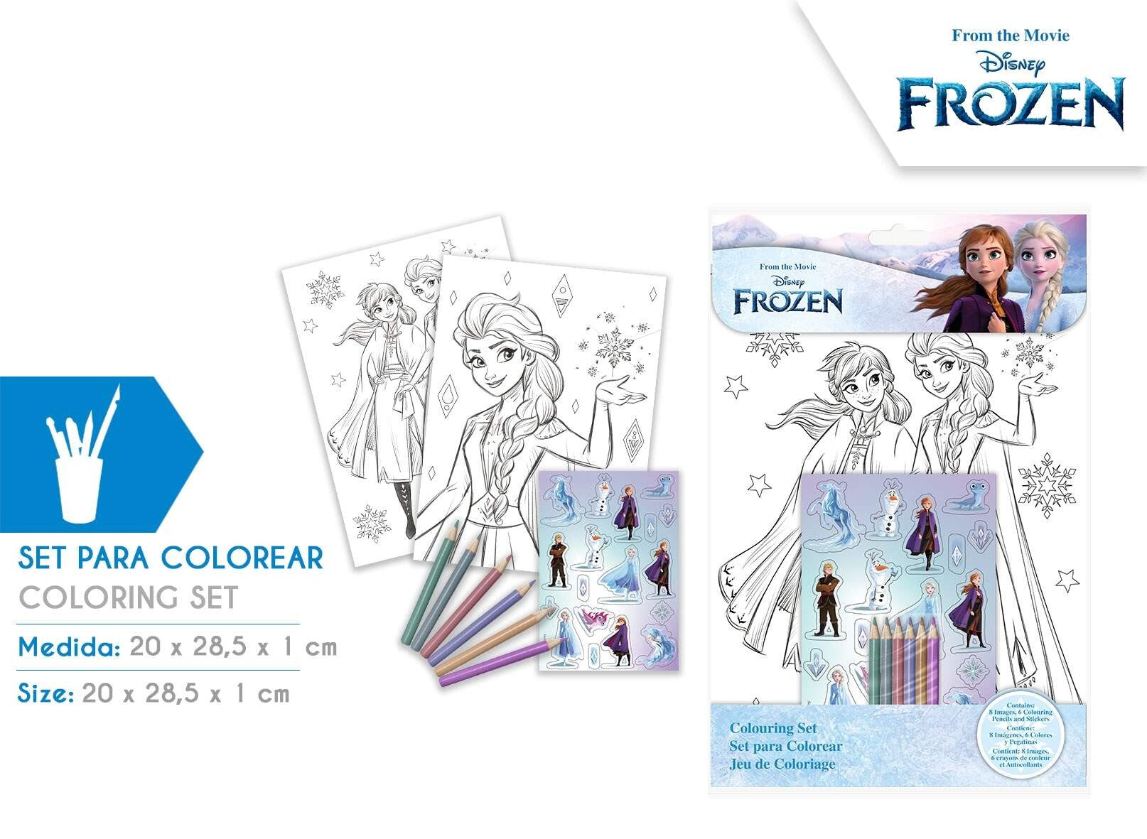 FRO50022 Frozen disney set da colorare con sticker e matite colorate