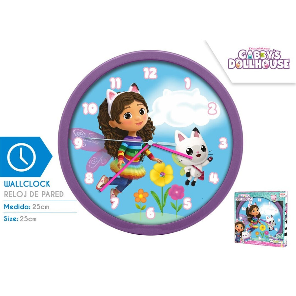 Orologio da Parete Gabby's Dollhouse 25cm - Wall Clock Cameretta Bambini