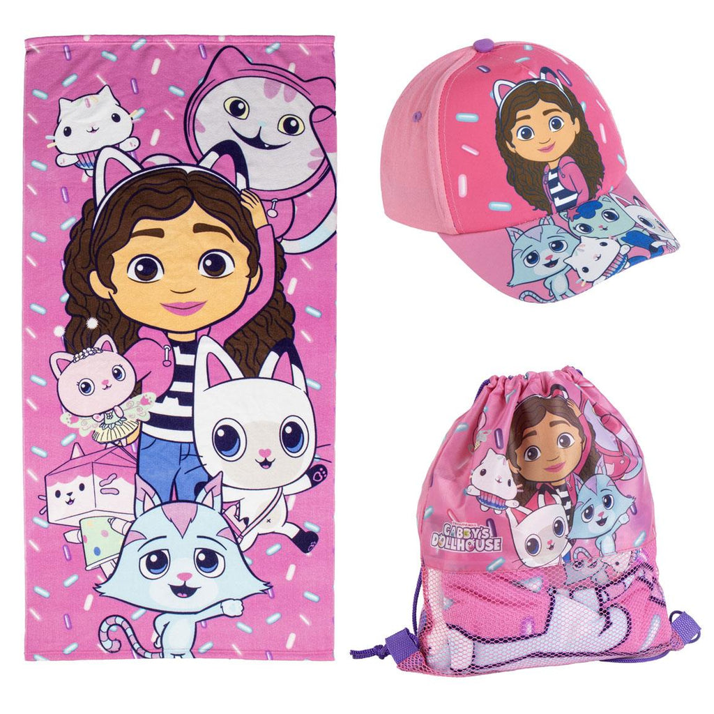 Gabby doll's set telo mare,sacchetta deluxe e cappellino taglia unica