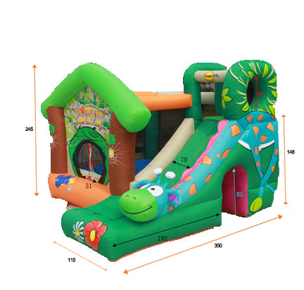 Gonfiabile Jungle Fun Bambini con Scivolo Arrampicata Canestro Tunnel 350x340x245cm | 9139