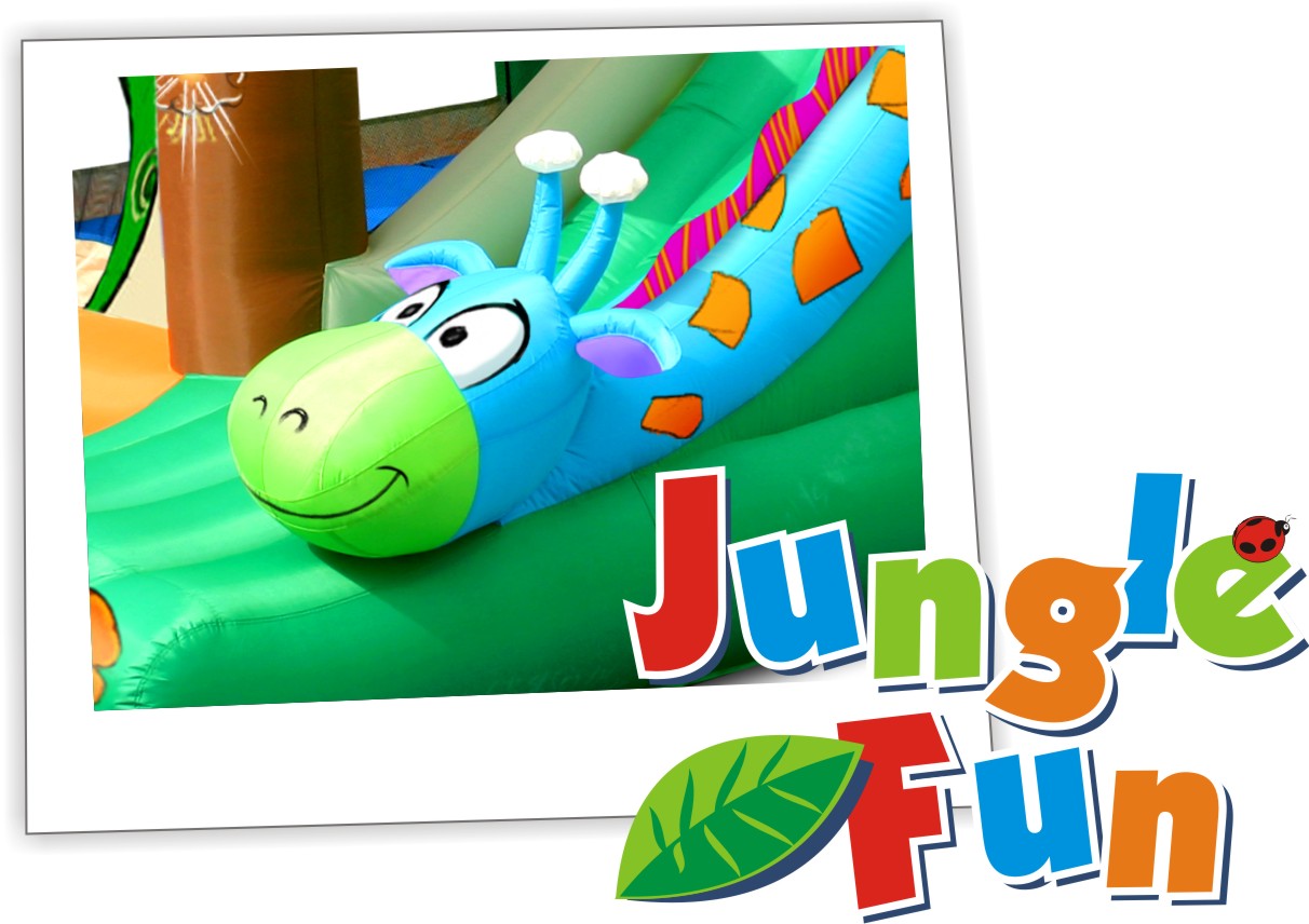 Gonfiabile Jungle Fun Bambini con Scivolo Arrampicata Canestro Tunnel 350x340x245cm | 9139