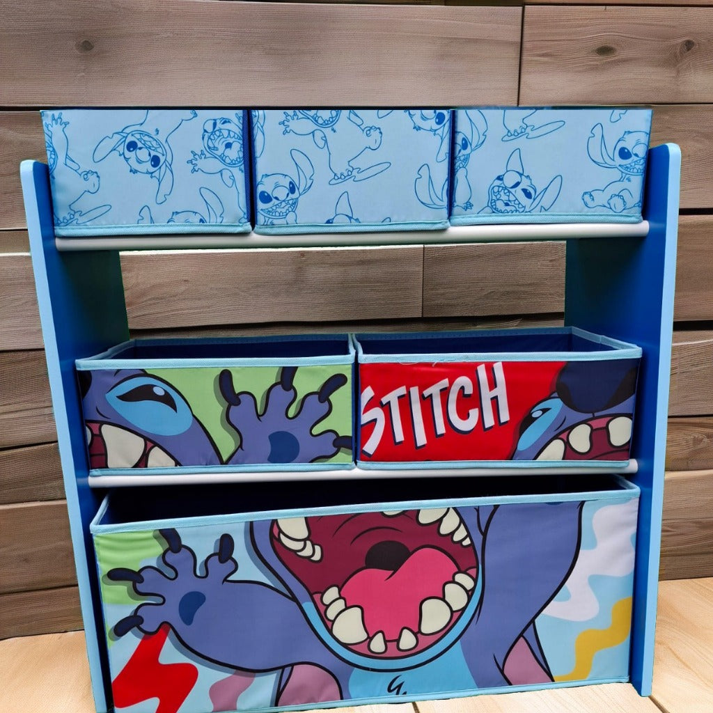 Lilo e stitch Mobile in legno (62 x 30 x 60 cm) con 6 cestini in tessuto di lilo e stitch