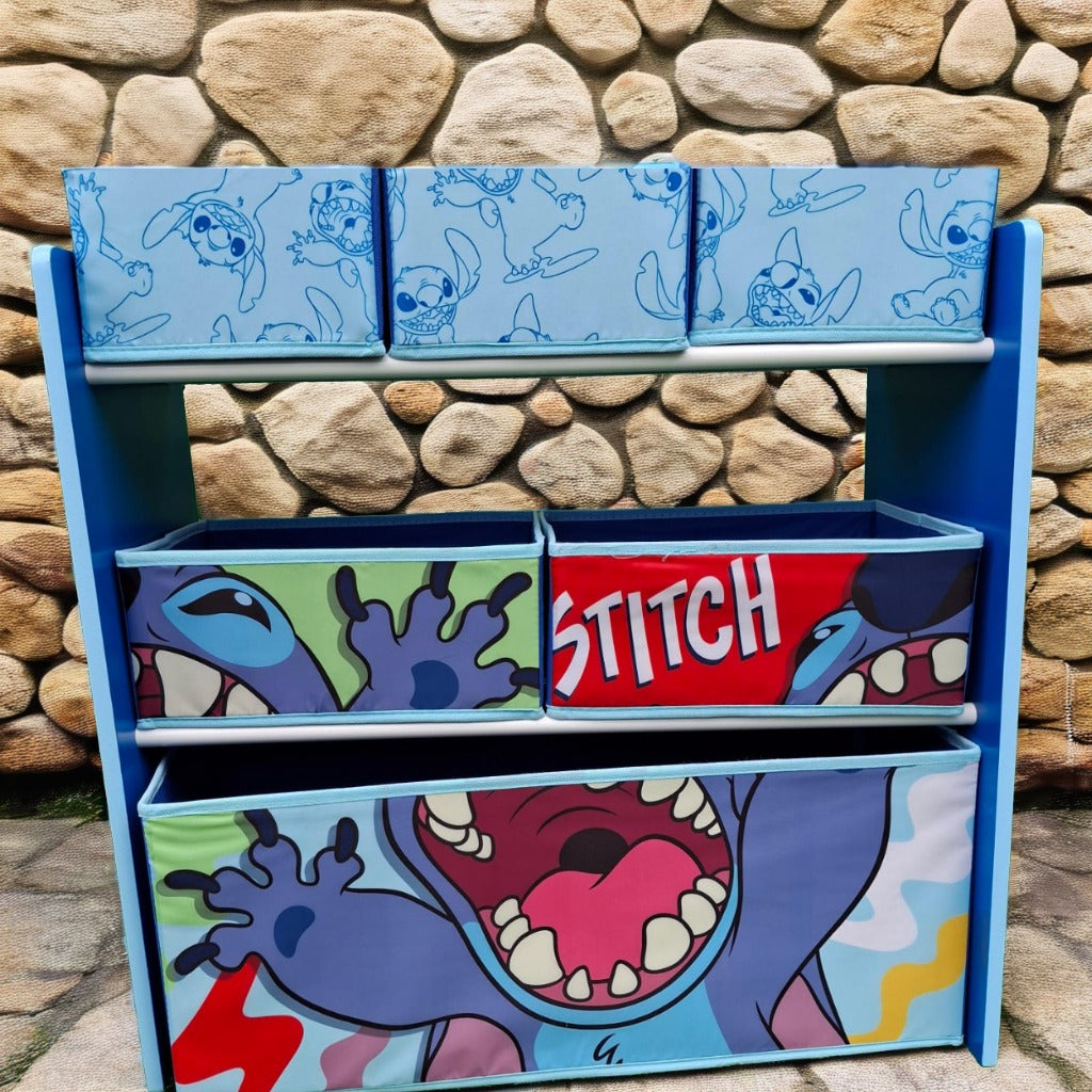 Lilo e stitch Mobile in legno (62 x 30 x 60 cm) con 6 cestini in tessuto di lilo e stitch