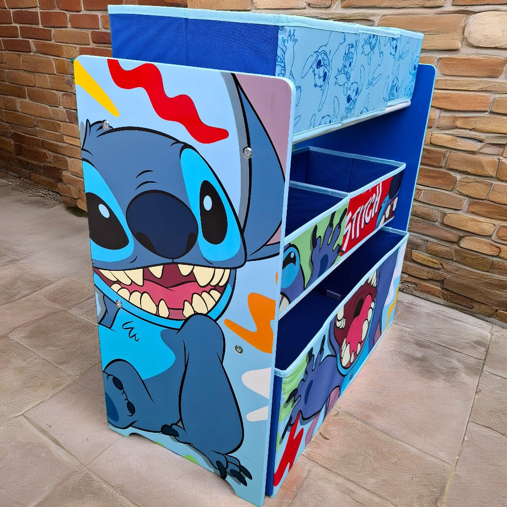 Lilo e stitch Mobile in legno (62 x 30 x 60 cm) con 6 cestini in tessuto di lilo e stitch