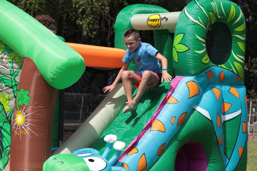 Gonfiabile Jungle Fun Bambini con Scivolo Arrampicata Canestro Tunnel 350x340x245cm | 9139